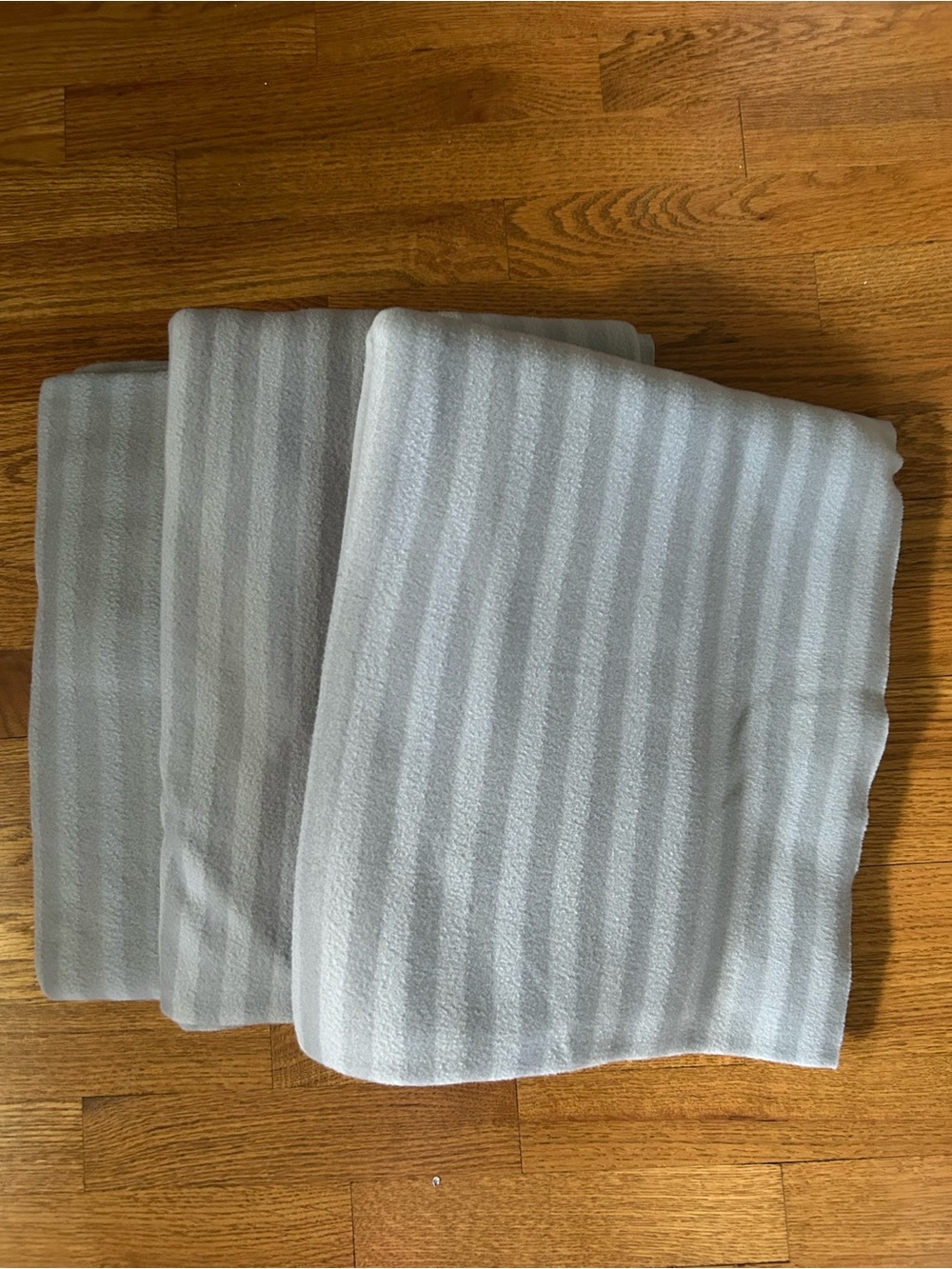 Soft Stripe Home Bedding Throw Blanket - Light Gray